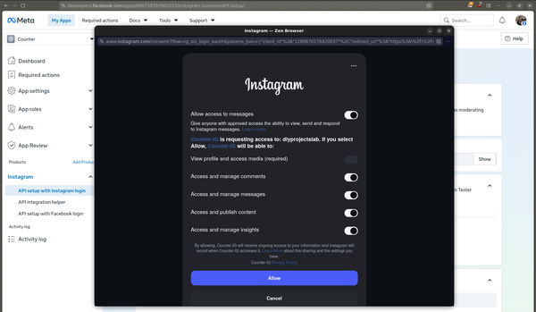 Instagram API 설정