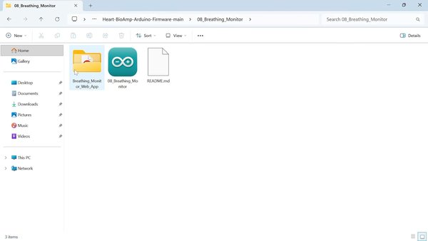 Breathing Monitor Web App 열기