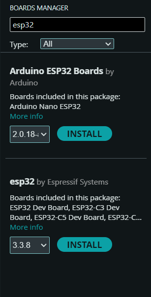 ESP32에 코드 업로드