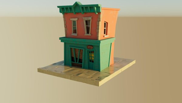 소개: Autodesk Maya로 제작된 3D 만화풍 주택, Arnold 렌더링