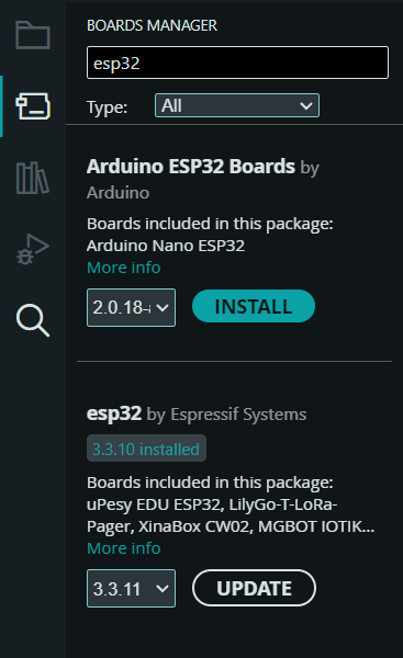 ESP32에 코드 업로드하기