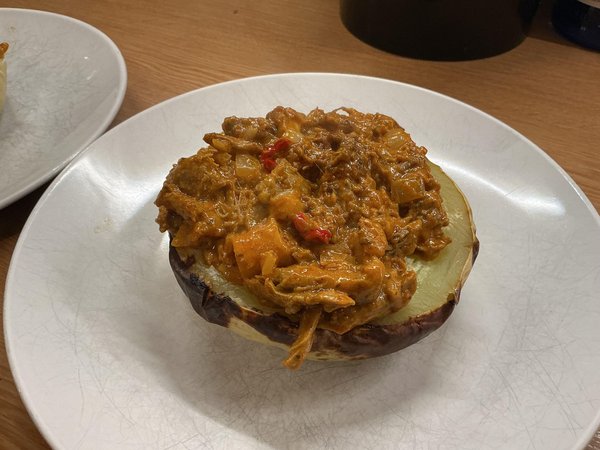 구운 호박 그릇